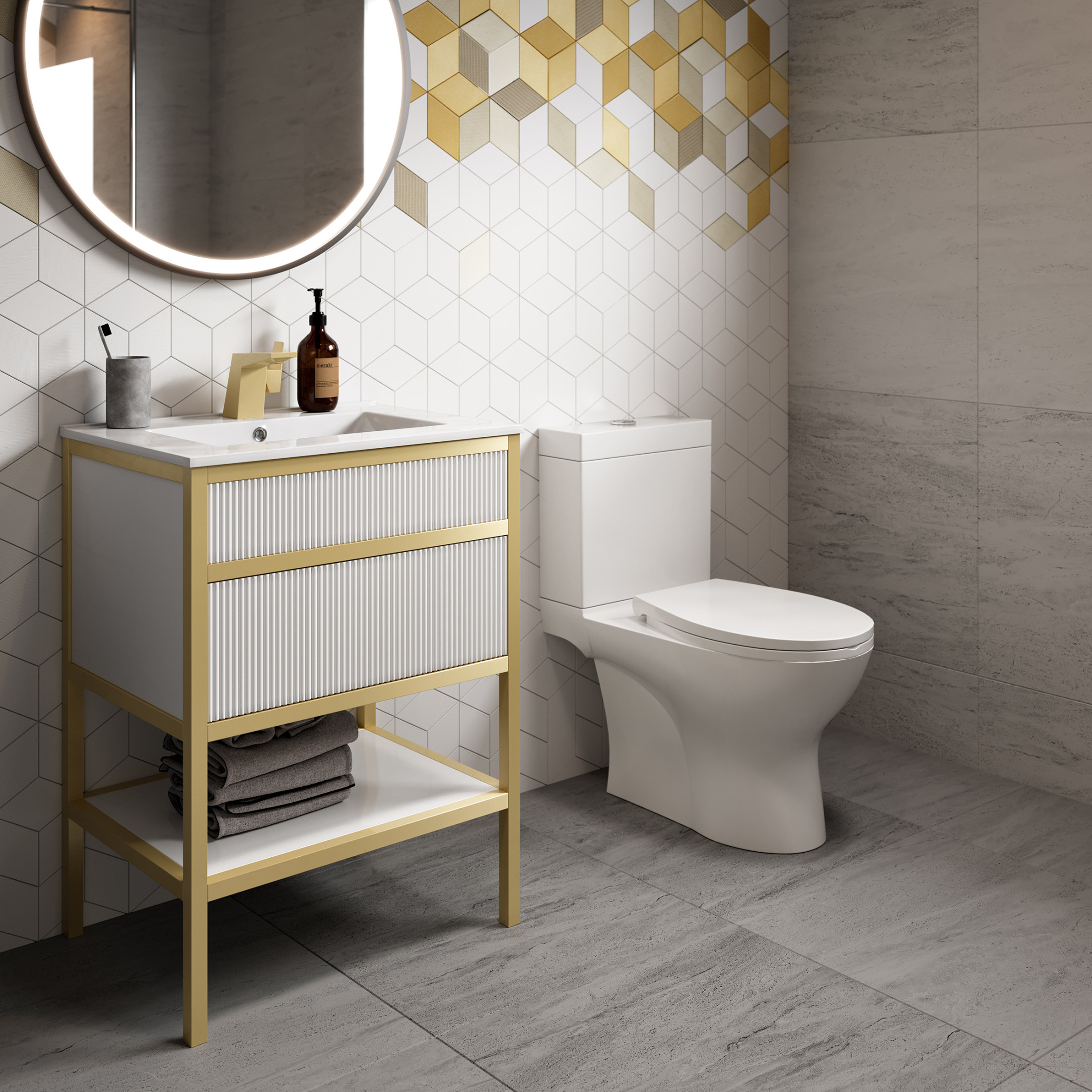 Cache 24" Freestanding Bathroom Vanity in White with Sink Top