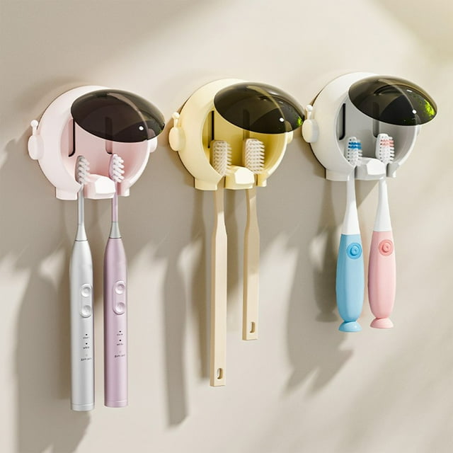 Wall Mounted Toothbrush Holder, Electric Toothbrush Storage, Dual Holder Design, Modern Bathroom Style, For Couples Living, Space-Saving Function, Over-the-Toilet Organizer, Stainless Steel Yhsdtq
