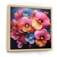 thumbnail image 2 of Designart "Pansies In A Neon Tropical Fantasy" Pansies Floater Framed Canvas Wall Art, 2 of 5
