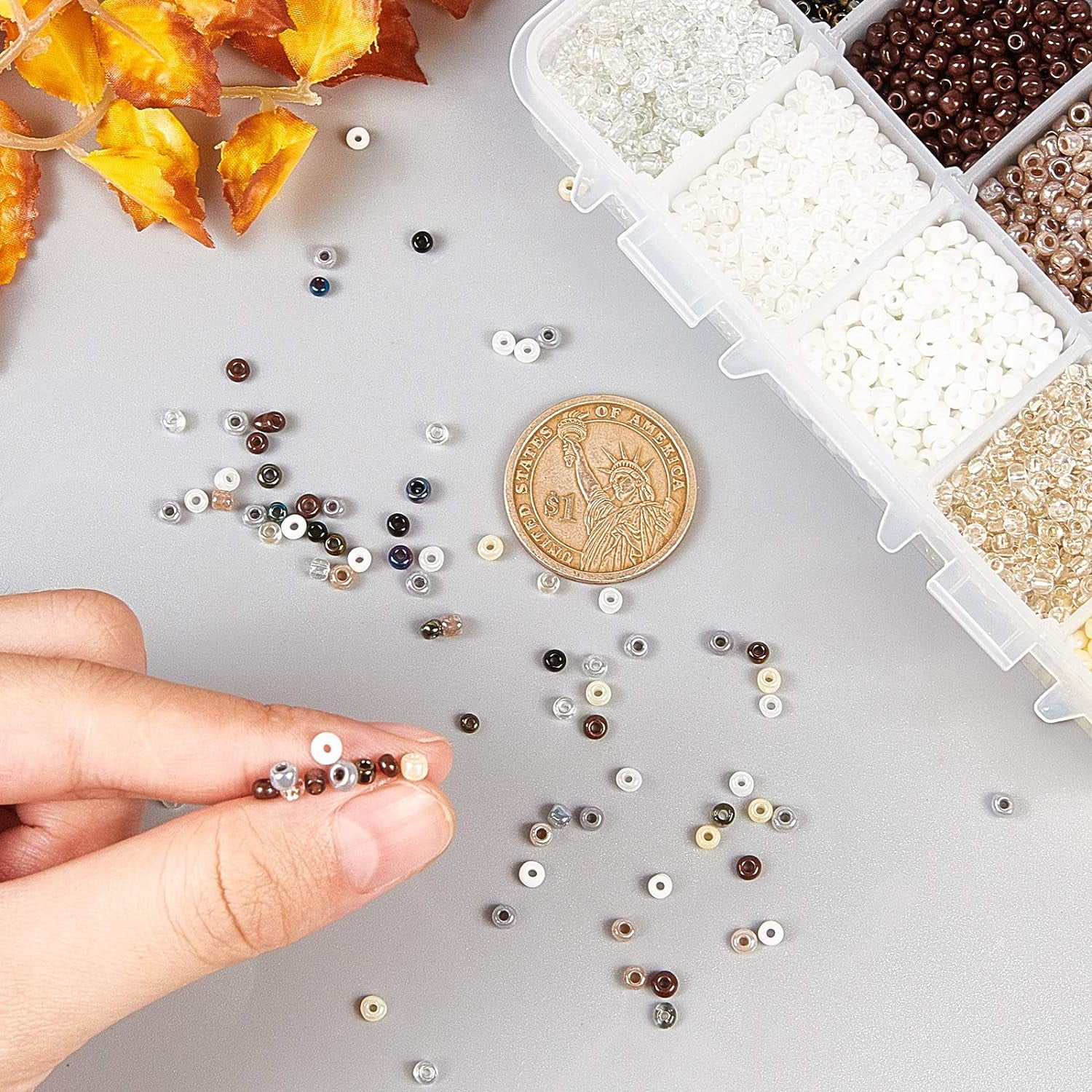 15 Colors 8/0 Glass Seed Beads 6750 Pcs Opaque Seed Beads 3mm Round Pony Beads Mini Spacer Loose Beads for DIY Craft Bracelet Necklace Jewelry Making Black