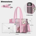 thumbnail image 5 of Teacher Tote Bag,Pioneer Flower Floral Print Pattern Teacher Utility Tote Bag,Large Work Tote Bags for Women with Multiple Pockets,Top Zipper Closure,13.8x10.6x6.7 Inch, 5 of 5