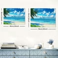 thumbnail image 6 of JRXY Canvas Wall Art Ocean Waves Coconut Trees on Sands Beach Seascape Scenery Painting Nature Picture for Bedroom Home Office Wall Decor 20x16inch, 6 of 6