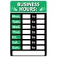 thumbnail image 1 of Signo De Horario De Apertura Señal de horario comercial Señales de horas de operación para ventana / puerta (verde), 1 of 4