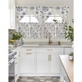 thumbnail image 4 of Blue Flower Vintage Swag Kitchen Curtains Sets for Windows 24 Inch Length, Abstract Ethnic Floral Pastoral Short Window Curtain Panels Swags Valances and Tiers 3 Piece Set for Cafe/Dining Room, 4 of 5