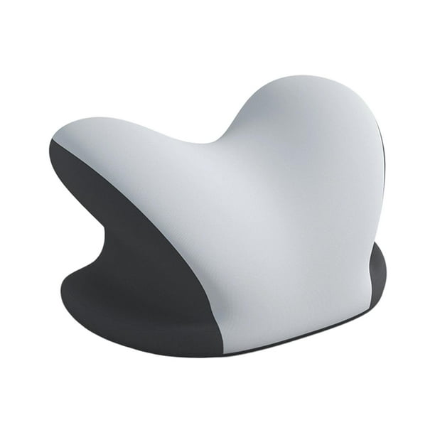Almohada cervical de de espuma viscoelástica, cojín cervical, reposacabezas ergonómico portátil, funda extraíble para coche, avión, dormitorio. Gris claro y oscuro