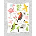 thumbnail image 1 of Birds Tapestry, Tropical Themed Exotic Birds Alluring Keel-Billed Toucan Pinky Flamingo and Pelican, Wall Hanging for Bedroom Living Room Dorm Decor, 60W X 80L Inches, Multicolor, by Ambesonne, 1 of 2