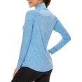thumbnail image 3 of Shiqi-femmes UPF 50+ Manches Longues 1/4 Zip Pull Athlétique Randonnée Course Tops d'Entraînement, 3 of 4