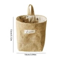 thumbnail image 5 of Shoreew Cotton Linen Hanging Storage Bag Wall Mounted Storage Basket Small Folding Storage Bag with Handle for Keys Toys Cosmetics, 5 of 7
