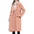 thumbnail image 6 of iHPH7 Wool Coats for Women Overcoat for Women Winter Coats for Women Winter Outfits for Women Womens Wool Coat Women's Coats Trench Coat Women Pink XXL, 6 of 9