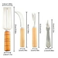 thumbnail image 3 of Clearance! FNGZ Knife Cutter Stainless Steel Pineapple Peeler Set Eye Remover Pineapple Clip V Shaped Shovel Tool Peeler Tool Four Piece Set Pineapple Tool Silver, 3 of 4