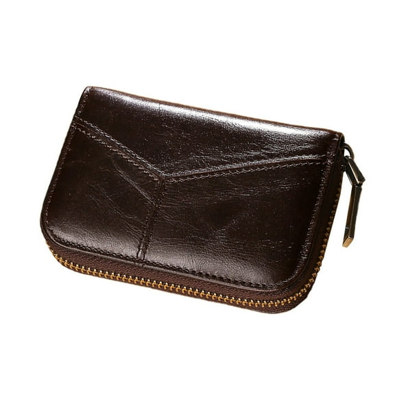 SOPOTUTU PU Card Holder Wallet Coffee Color with Multiple Internal Card Slots Easy to Carry and