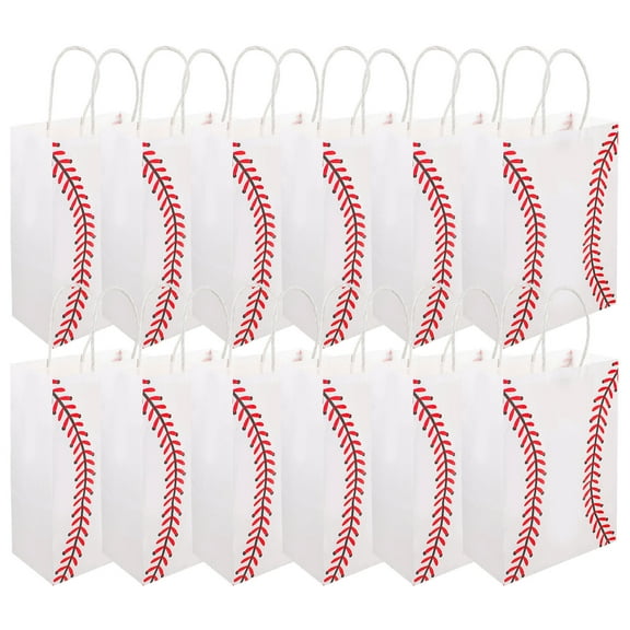 Raindrops 12Pcs Party Favors Bags Bulk Paper for Celebrations Baseball Fans present Bag 8.3x5.9x3.1in
