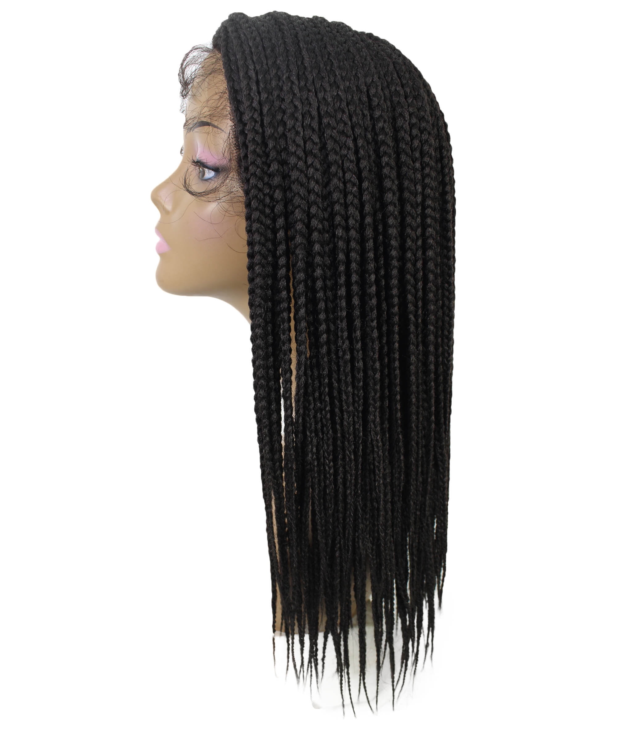 LUXLUXE Samone Curly Braided 21 in Long Braided Wig, Beauty Heat Resistant Fiber, Dark Brown