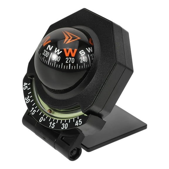OFFIGAM Black Marine Compass with Foldable Inclinometer for Boat and Car Dash Mount Navigation