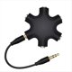 thumbnail image 1 of Divisor de Audio de 1 una 5 Adaptador de Dispositivo Separador de Enrutador de Audio de 3,5 mm con Cable de 3,5 mm Negro, 1 of 5