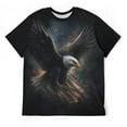 thumbnail image 5 of Men’s USA Flag Bald Eagle Graphic T-Shirt, All-Over Print Style, Stretch Polyester Spandex Tee, Short Sleeve Crewneck, S-4XL, 5 of 7