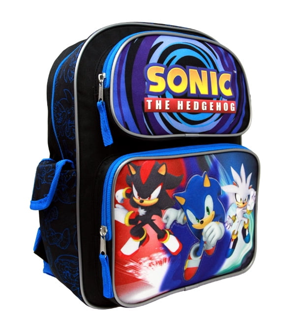 2017 New Sega Sonic the Hedgehog 16/"Large 14/"Medium School Backpack Lunch Bag