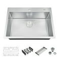 thumbnail image 2 of 30''L x 22''W Drop in Single Bowl Kitchen Sink Scratch-Resistant Nano Finish With Bottom Grid, 2 of 10