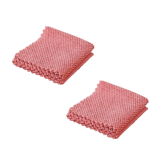 Oleegame 2PC Ten Dollar Items Kitchen Tool Tableware Dish Towel Nonstick Oil Fast Dish Cloths Cleaning Cloth Wiping Rag Dish Rags Super Absorbent Coral Dish Towel
