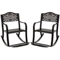 thumbnail image 1 of Costway 2 PCS Patio Rocking Chair Outdoor Cast Aluminum Rocker with Footrest & Backrest, 1 of 9