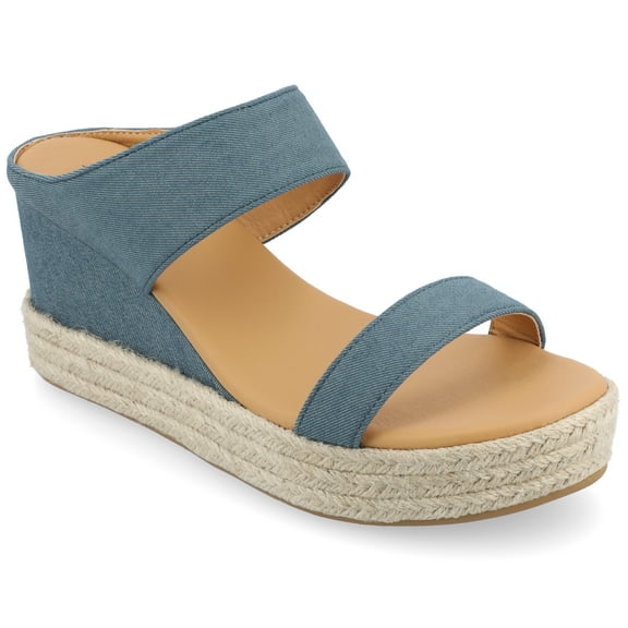 Women's Journee Collection Alissa Espadrille Wedge Slide Sandals