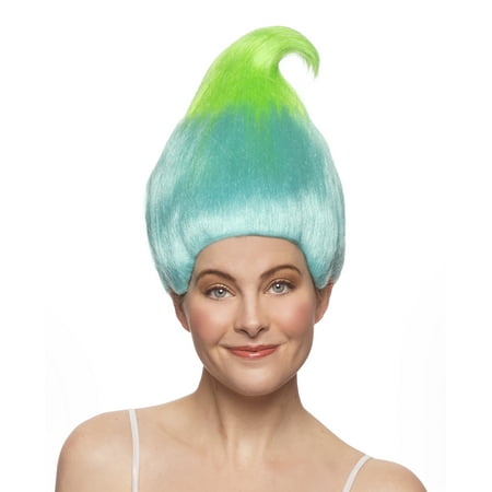 Trollz Sky Blue And Lime Wig Cosplay Costume Movie TV Hair Trolls Halloween