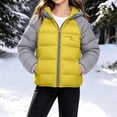 thumbnail image 2 of Zynoxe Puffer Jackets for Girls Winter Color Block Windproof Zip Up Long Sleeve Hoodies Casual Warm Quilted Padded Coat with Pockets, 2 of 7