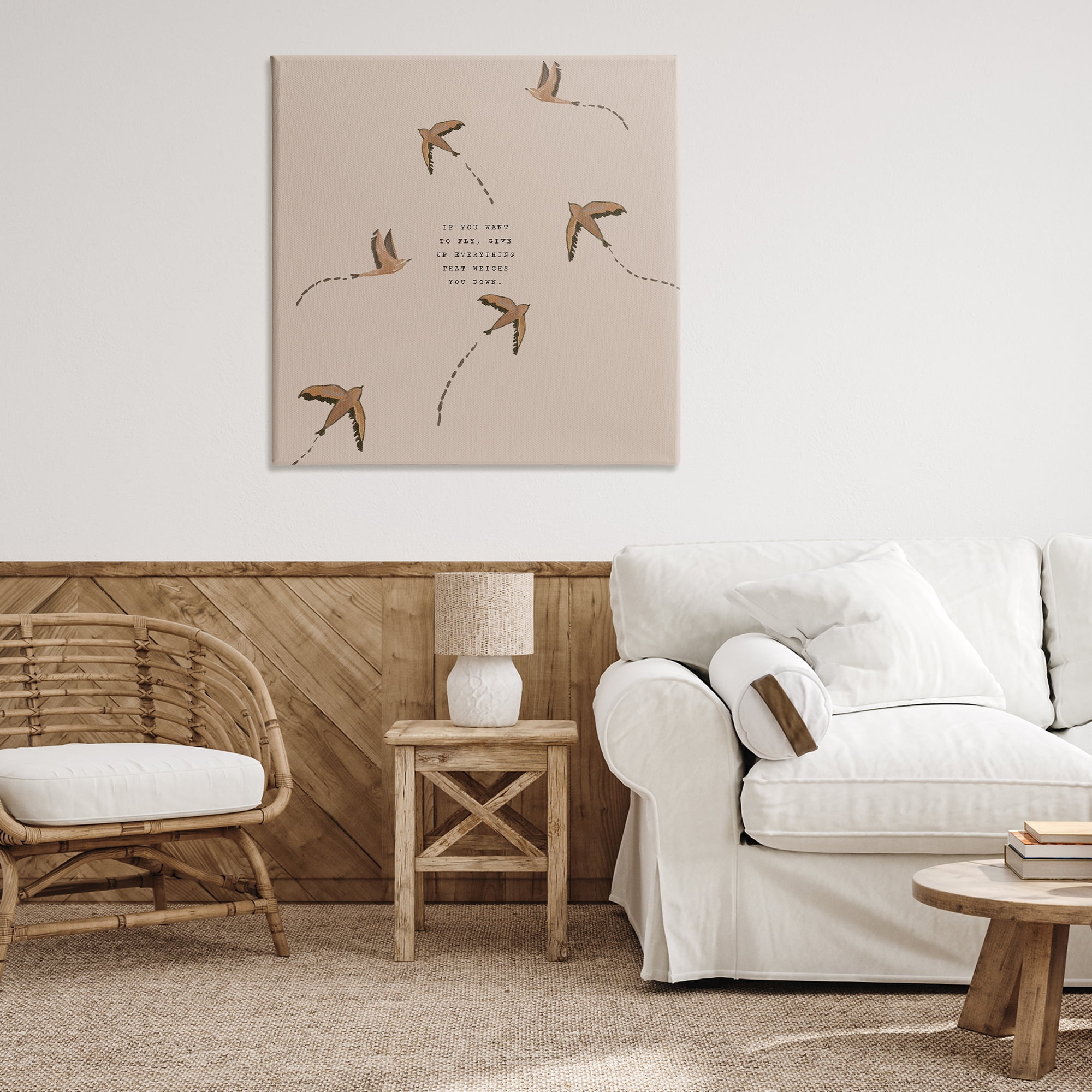 Stupell Industries If You Want To Fly Animals Painting Wrapped Canvas Art Print Wall Art, 36 x 36