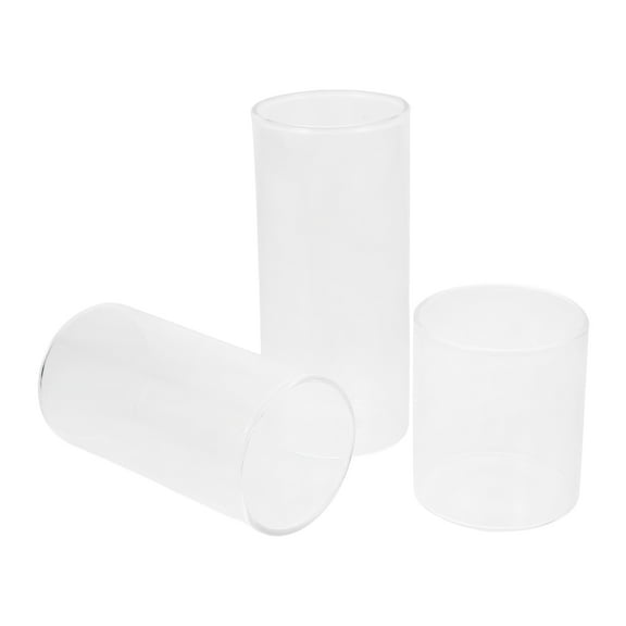FOLOYORI Cylinder Glass Candle Holders Transparent 3Pcs 5 Inch
