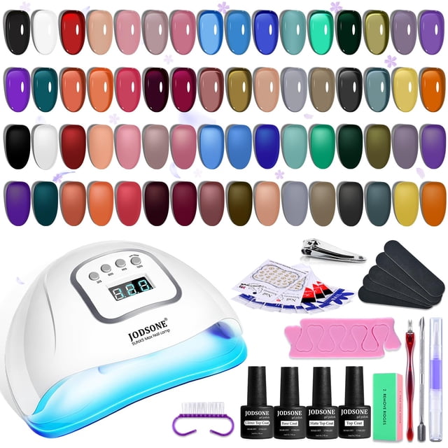 Set de esmaltes de uñas JODSONE Jelly Gel de 32 colores con luz UV y herramientas