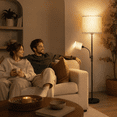 thumbnail image 4 of Mother and Daughter Floor Lamp with Linen Shade – 360° Adjustable Reading Light, Modern Standing Lamp for Living Room and Bedroom, 67.32 inches, 4 of 8