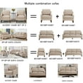 thumbnail image 2 of Modern Loveseat sofa for Living Room, Upholstered Velvet Small Couch with Wooden Legs for Livingroom Bedroom, Taupe, 2 of 6