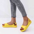 thumbnail image 4 of WIZUTIZ Flat Sandals for Women Dressy Sandals Women Beach Comfort Stretch Beach Sandals Pull-On Round Toe Summer Shoes Flat Heel (O"-1) Medium Solid Sandals for Ladies Weekend Yellow, 4 of 6