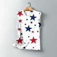 thumbnail image 5 of Frostluinai Shirts for Women Red White and Blue Shirts Sleeveless 4th of July Tank Tops Crew Neck Stars Striped Print T Shirts Plus Size, 5 of 5