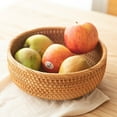 thumbnail image 4 of 1Pc Woven Wicker Bread Basket Fruit Vegetable Bowl Food Potato Storage Sorting Key Wallet Kitchen Counter Small To Large Rattan Round Woven Basket Serving Bowl French Fries, 4 of 9