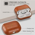 thumbnail image 3 of Leather Case for AirPods Pro 2 2022, ICARERFAMILY Premium Genuine Leather Shockproof Protective Case Cover for Apple AirPods Pro 2 Earphones Charging Case (LED Visible) Support Wireless Charger-Brown, 3 of 5