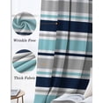 thumbnail image 6 of Grey Blue Striped Blackout Curtains for Bedroom, Thermal Insulated Window Treatment, Farmhouse Stripes Abstract Art Navy Blue Grommet Top Blackout Draperies and Drapes for Basement 27.5"x39" 2 Panels, 6 of 8