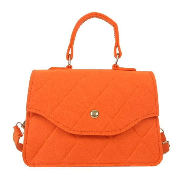 Bolsos Tipo Cartera Bolso de mujer Bolso elegante de fieltro Bolso bandolera con solapa informal (Naranja) Tmvgtek Para Estrenar