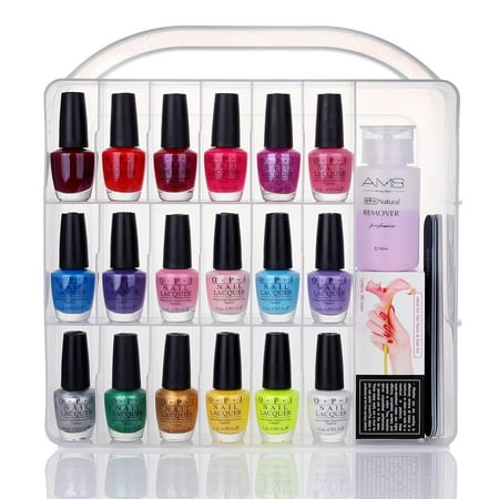 Nail Enamel Organizer nail polish holder organizer box for 36 bottles with large separate compartment walmart com