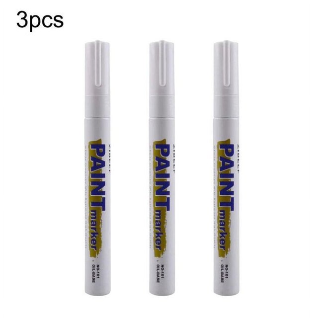 CUITING 3X White Paint Pen Marker Waterproof Permanent Car Tire Lettering Letters Rubber X3C0