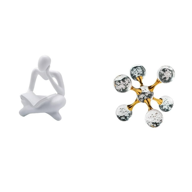 Figura de lector abstracto,Estatua de pensador abstracto,arte,manualidades,decoraciones,Figuras humanas decorativas para oficina,objetos coleccionables,Figura de escritorio,Figura esférica