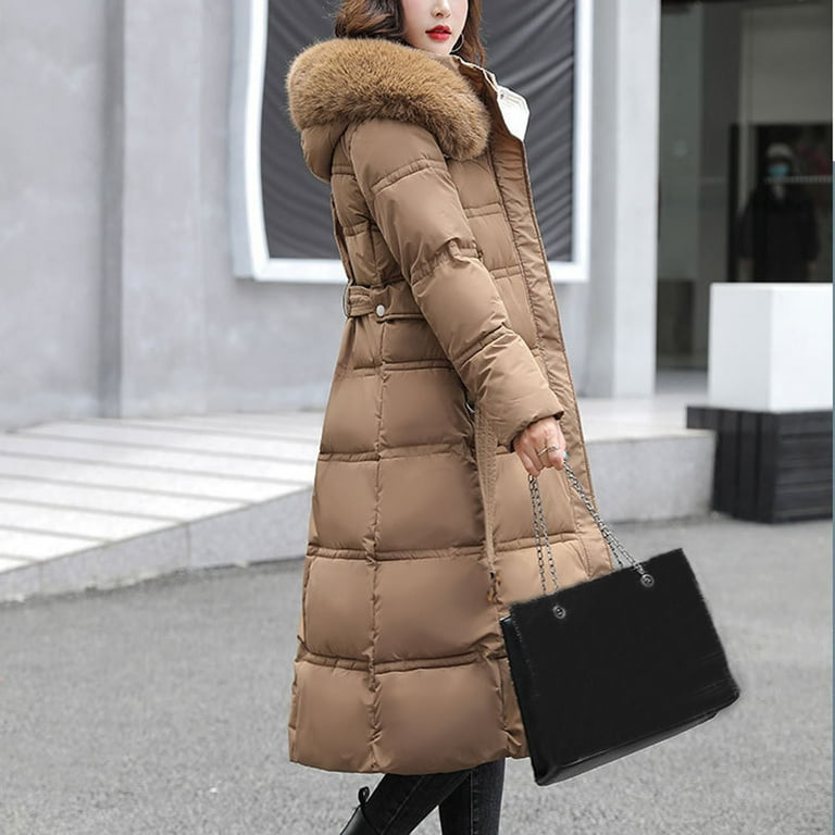 Trench coat with fur hood new arrivals