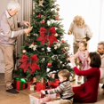 thumbnail image 5 of Adorno de árbol de Navidad con lazos de Navidad grandes, lazos de árbol de Navidad con purpurina dorada roja para decoraciones de árboles de Navidad, adorno de pajarita para puerta con lazos de árbol de Navidad-- Sincero Electrónica, 5 of 5