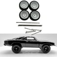 thumbnail image 6 of Kokiya 4 Pieces RC Car Wheels and Tires RC Alloy Car Accessories RC Part for 1/64 Scale White C, 6 of 9