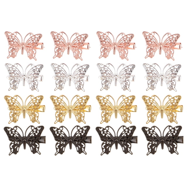 16pcs Vintage Horquillas Cabello Creativo Pelo Barettes Forma de Mariposa Play Clips
