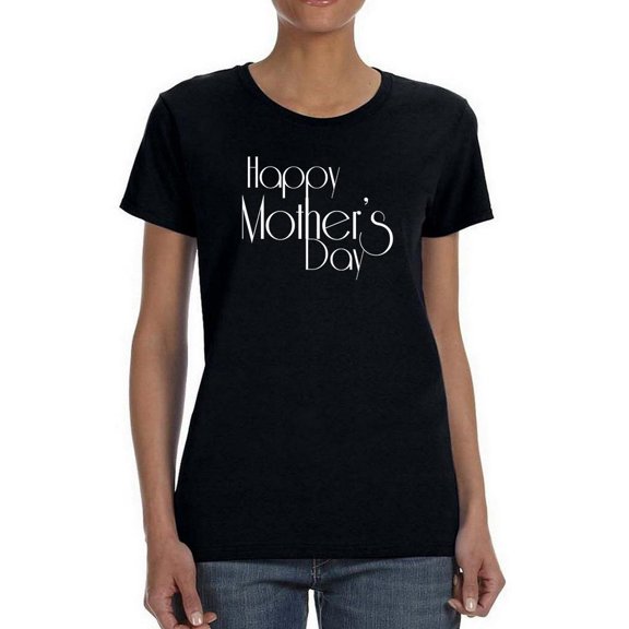 Happy Mothers Day Soft Text Shaped T-Shirt Women -Image by Shutterstock, Female Medium