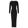 thumbnail image 6 of Summer Dresses for Women 2025 New Sexy Hot Girl Long Sleeved Twisted Pleated Dress Long Sleeved V-neck And Ankle Dress, 6 of 6