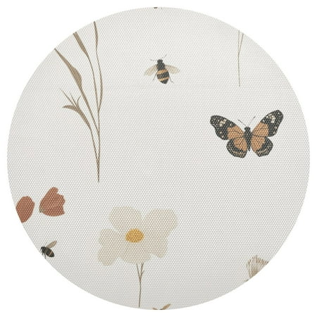 

Wildflowers and Insects 6-Piece 15.4in Durable PVC Plate Mats Heat-Resistant for Parties and Dining