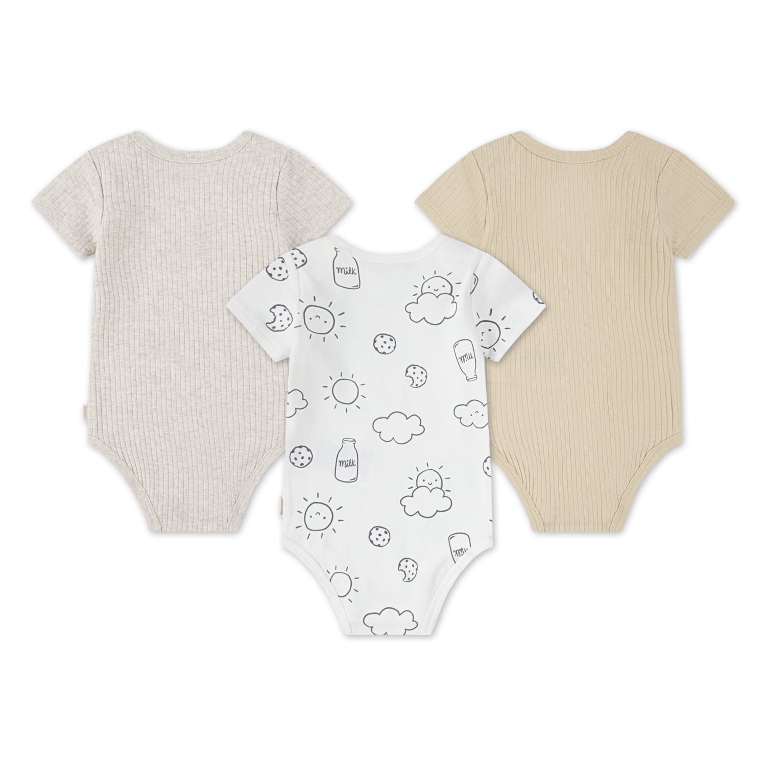 Huggies Baby Boy 3 Pack Organic Cotton Bodysuits, Sizes NB-9M
