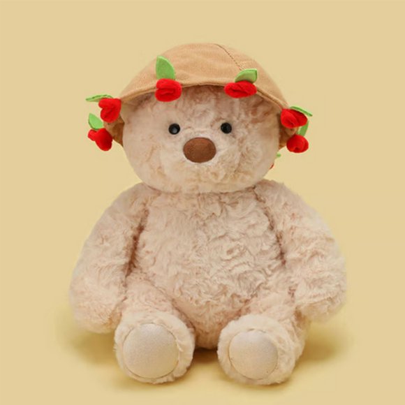 L'Ours Rose, Mignon Jouet en Peluche Ours avec Rose Rouge, Cadeau pour Récipiendaire et Occasion Spéciale